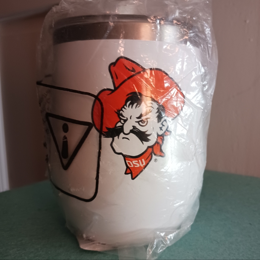 NCAA Oklahoma State Cowboys Stemless Tumbler Corkcicle, Triple Layer 12oz New